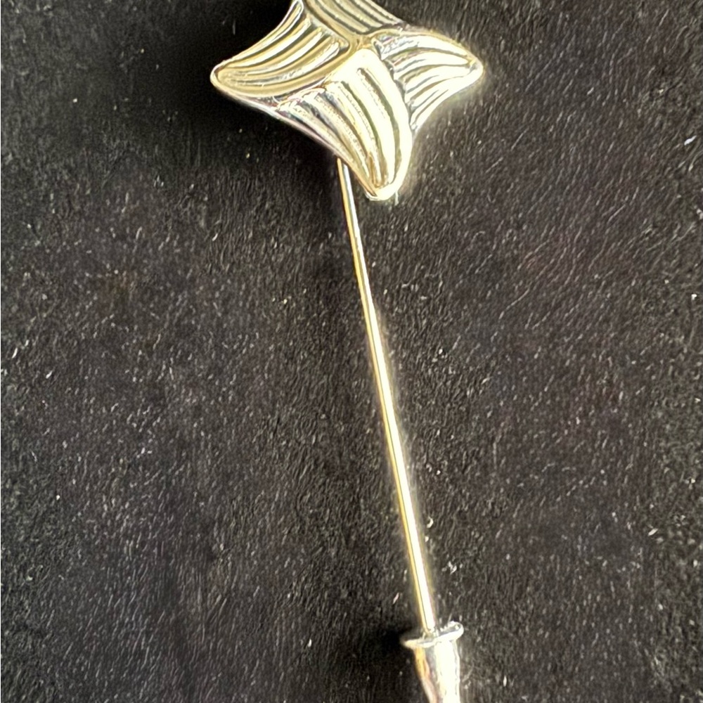 Signed Monet Silver Tone Stick Pin